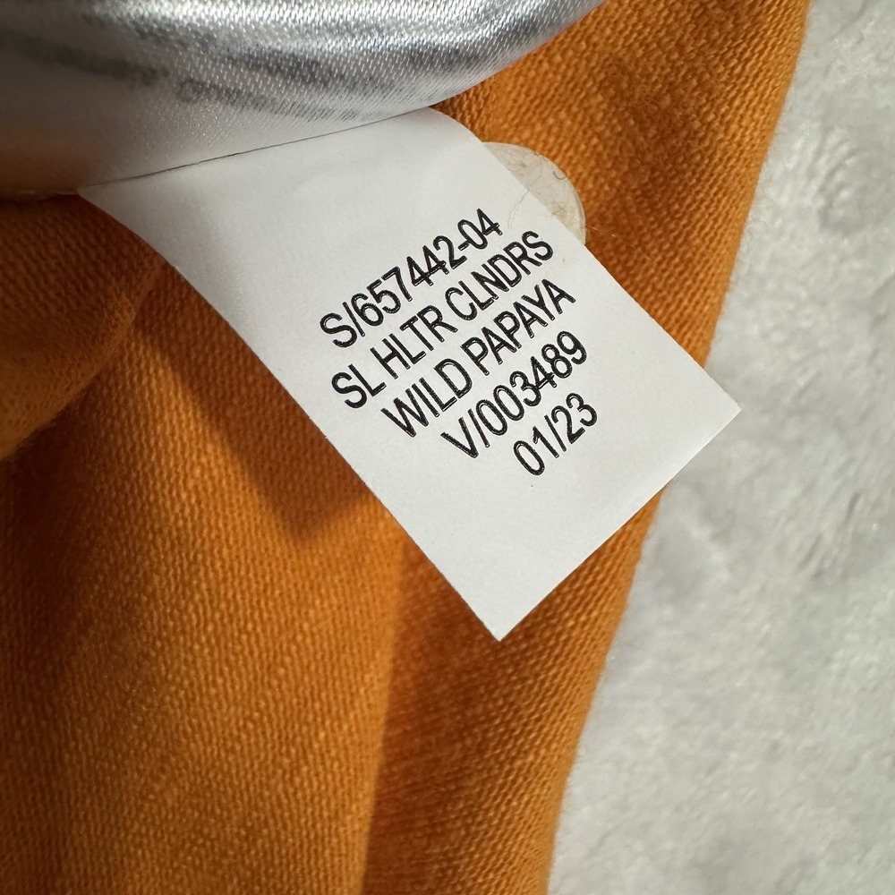 NEW Old Navy Slub Knit Midi Halter Dress Size S Wild Papaya Orange Boho Tropical - Picture 9 of 13